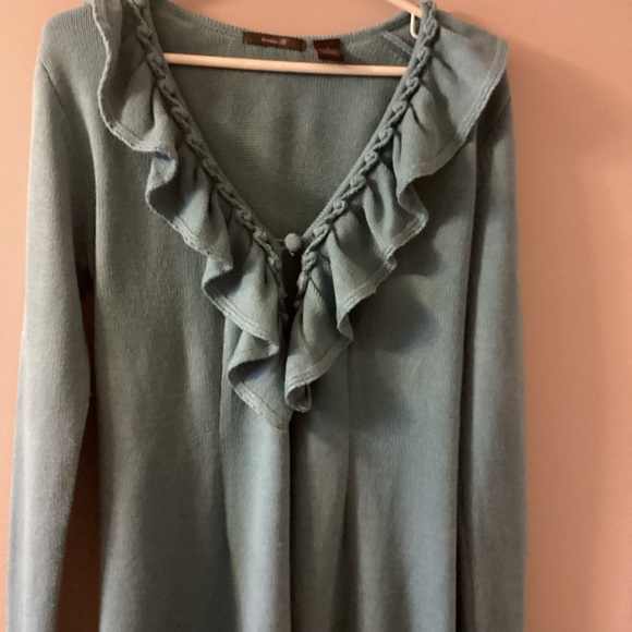 Heather B Sweaters | Heather B Teal Blue Knit  Long Cardigan/Sweater - size S - Picture 11 of 16